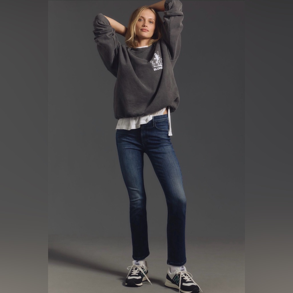 Mother The Mid Rise Dazzler Ankle Straight Leg Jeans In Heirloom